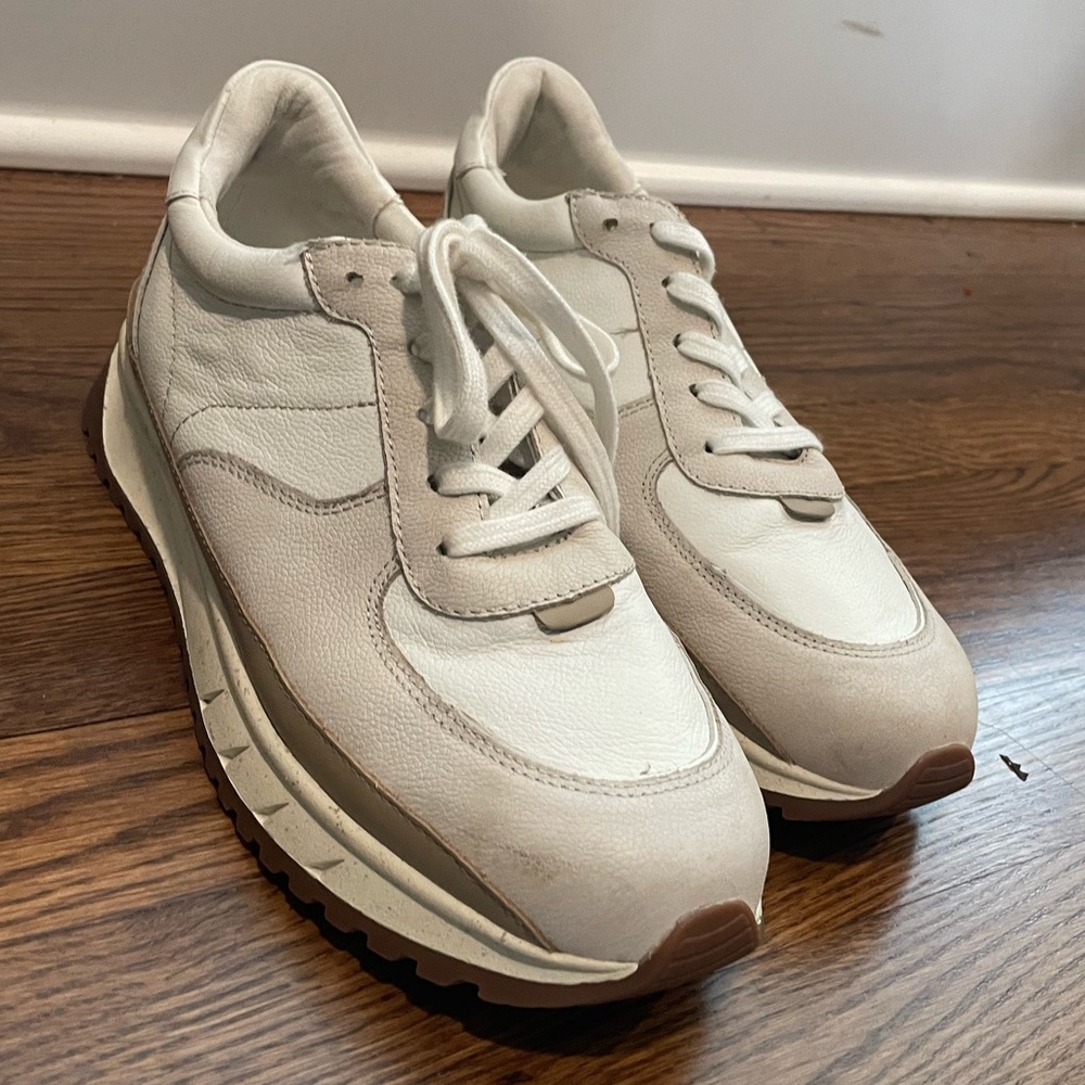 EUC - Madewell - Kickoff Trainer Sneakers in Neutral Colorblock Leather 9.5